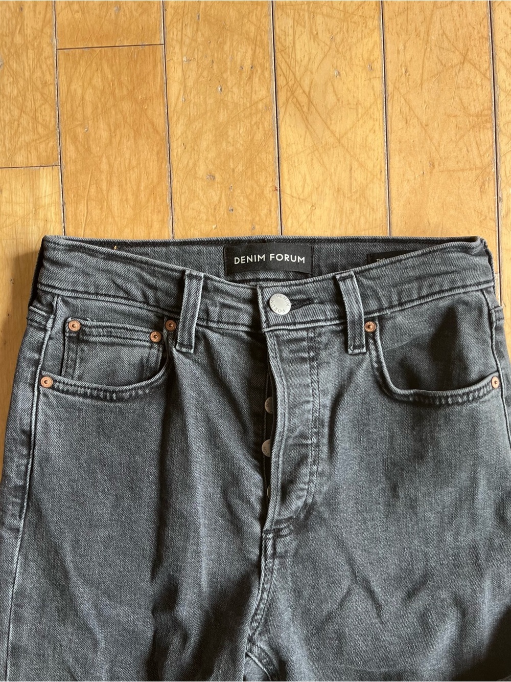 Denim Forum Aritzia “The Arlo” High Rise Straight Grey Jeans Size 25 - Picture 3 of 9